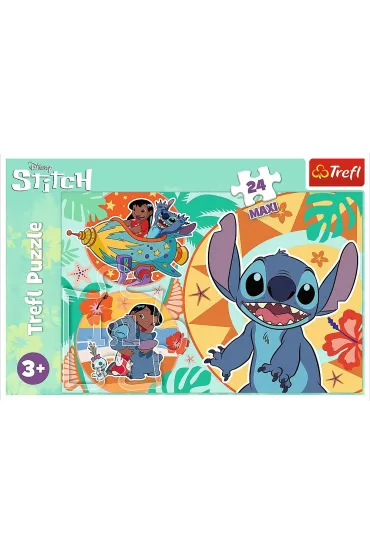 Puzzle maxi 24 el. Weso�y dzie� Lilo&Stitch Trefl