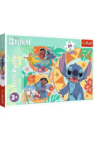 Puzzle maxi 24 el. Weso�y dzie� Lilo&Stitch Trefl