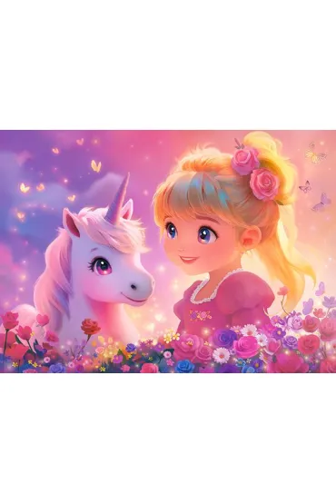 Puzzle 100 el. Princess with Unicorn Castorland