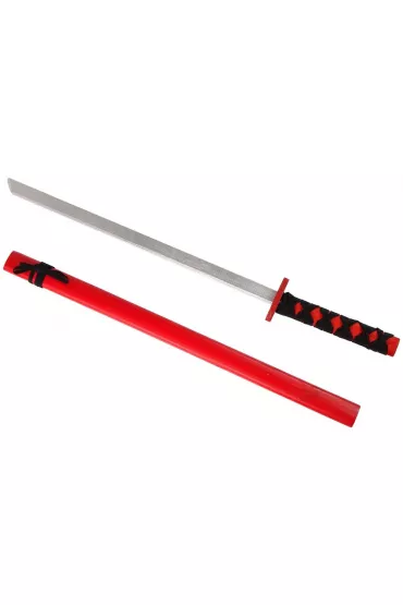 Miecz drewniany czerwony 73cm LeanToys