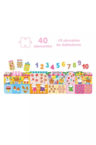 Puzzle 40 el. Cyfry Krliczki Bright Junior Media