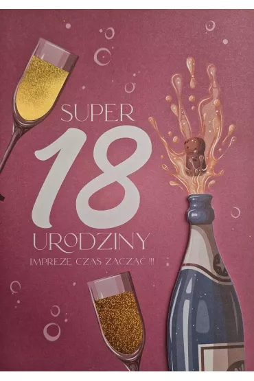 Yeku Karnet Urodziny 18 damskie
