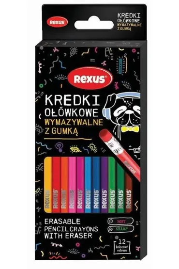 Beniamin Kredki o��wkowe z gumk� wymazywalne 12 kolor�w