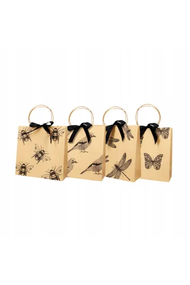 incood. Torba prezentowa 28x28 karft z kokard� ptak, motyl