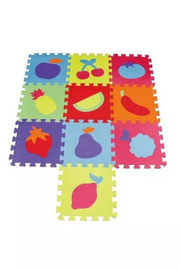Puzzle piankowe mata Owoce 32x32 10el SMILY PLAY SP84010