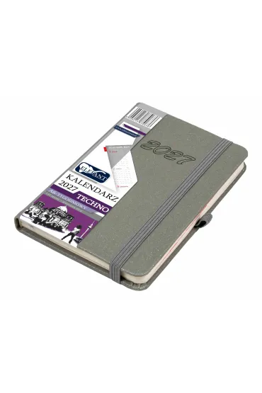 Kalendarz Techno 2027 A6 tygodniowy szary