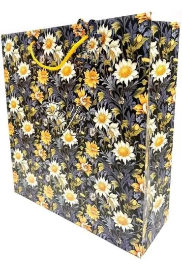 Fresh Torebka ozdobna matowa Kwiaty 35x37x12cm