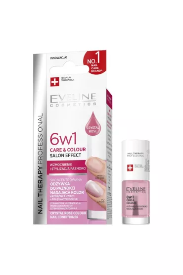 Eveline Cosmetics EVELINE_Nail Therapy 6w1 Care & Colour skoncentrowana od�ywka do paznokci Crystal Rose 5 ml