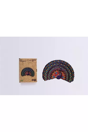 Puzzle drewniane eko 78 el. Luksusowy paw A4 PuzzleOK