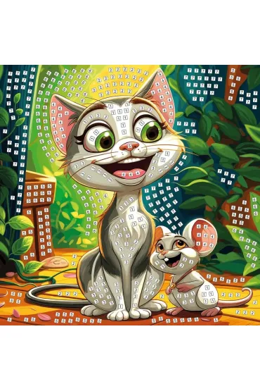 Mozaika piankowa Kot i mysz 25x25 cm FUN&JOY Titanum