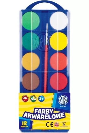 Astra Farby akwarelowe fi 30,0 mm 12 kolor�w