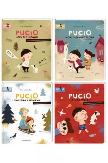 Pakiet Pucio: Pucio uczy si� m�wi�, Pucio m�wi pierwsze s�owa, Pucio i �wiczenia z m�wienia, Pucio na wakacjach - Marta Galewska-Kustra