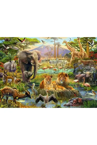 Puzzle 200 el. Zwierzeta sawanny XXL Ravensburger
