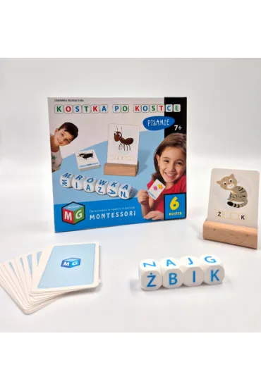 Montessori zabawka edukacyjna kostka po kostce - pisanie  6 kostek Multigra