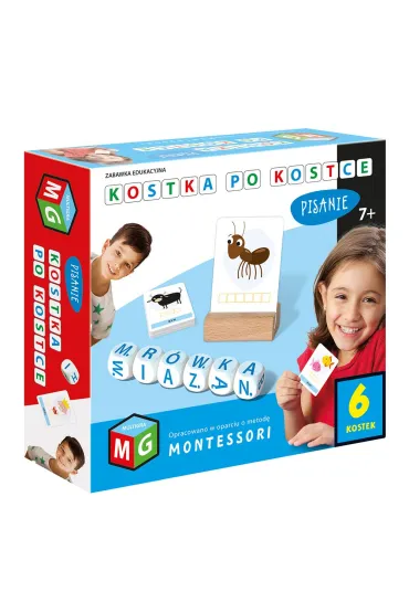 Montessori zabawka edukacyjna kostka po kostce - pisanie  6 kostek Multigra