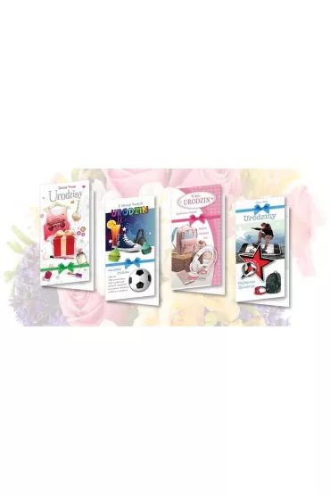 Top Graphic Karnet DL De Lux. Z�ocony Urodziny mix 10 szt.