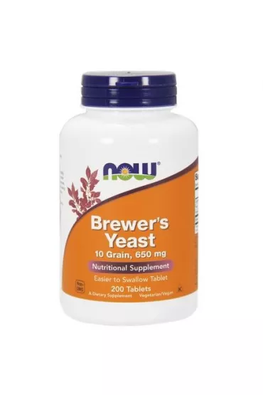 Now Foods Brewer`s Yeast - Dro�dze Piwowarskie 650 mg Suplement diety 200 tab.