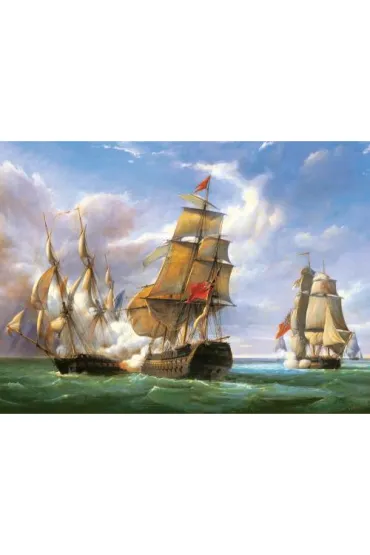 Puzzle 3000 el. Combat between the French and the English Vessels Castorland