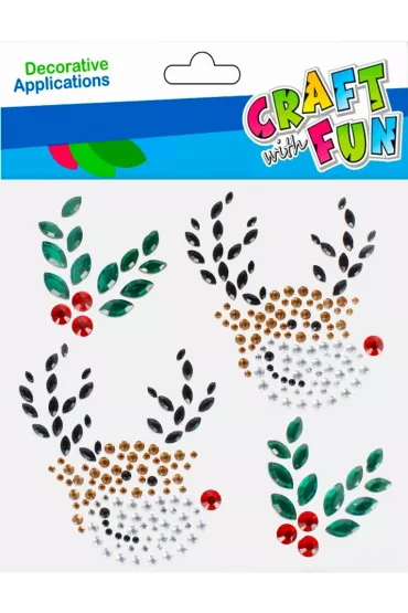 Craft with Fun Samoprzylepne kryszta�ki Bo�e Narodzenie Renifer