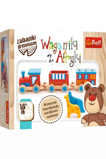 Zabawka drewniana. Wagoniki z Afryki Trefl