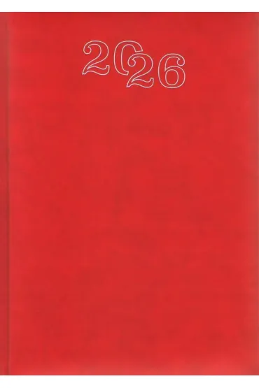 Kalendarz 2026 A5 dzienny standard czerwony