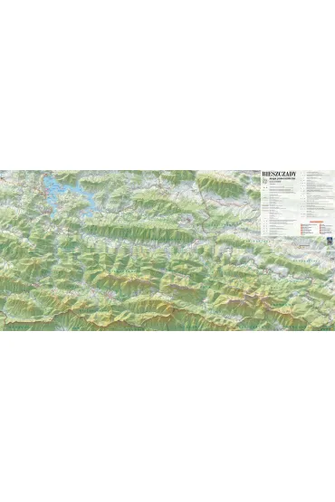 Bieszczady Mapa panoramiczna laminowana mapa turystyczna 1:60 000