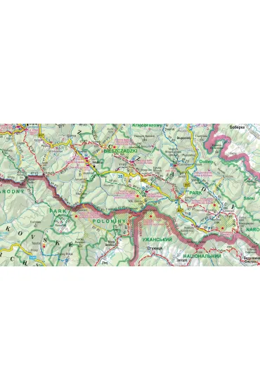 Bieszczady Mapa panoramiczna laminowana mapa turystyczna 1:60 000