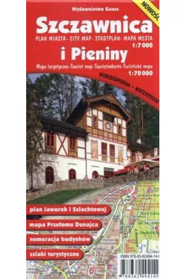 Szczawnica. Plan miasta 1:7 000 i Pieniny. Mapa turystyczna 1:70 000