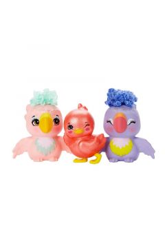 Enchantimals Rodzina Papugi Filia Finch. Lalka + figurki HKN15 Mattel