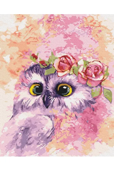 Twoje Hobby Malowanie po numerach - Sowa w r�owym 40x50cm