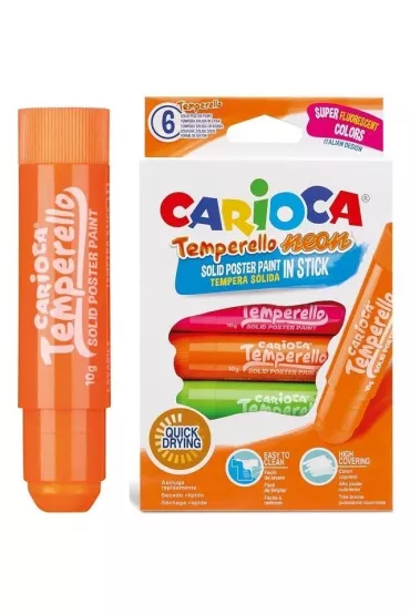 Carioca Farby w sztyfcie temperello neon 6 kolor�w