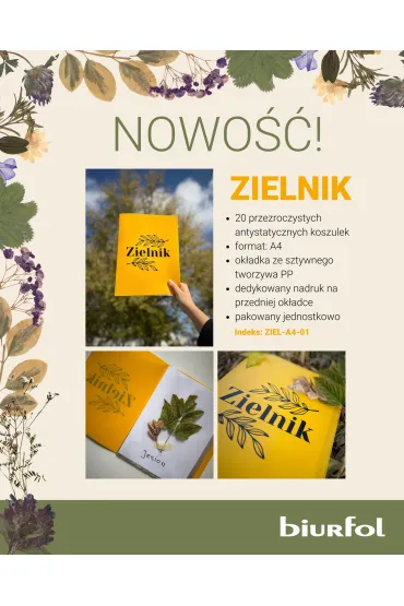 Biurfol Zielnik A4 PP 20 k. ��ty z nadrukiem