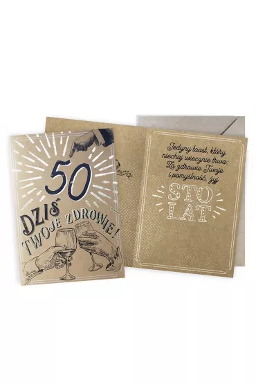 Kukartka Karnet Urodziny vintage 50