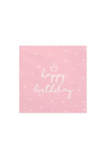 PartyDeco Serwetki Happy Birthday 33x33cm