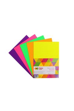 Happy Color Tektura falista FLUO, 5 kolorw, A4, 5 arkuszy 5 kartek