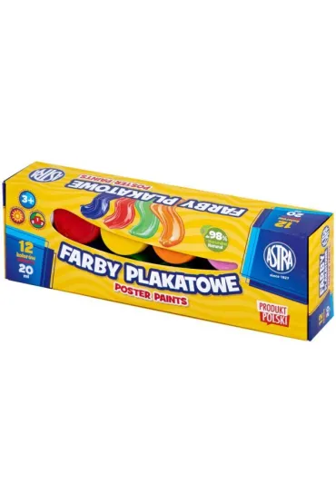 Farby plakatowe 12kol 20ml ASTRA