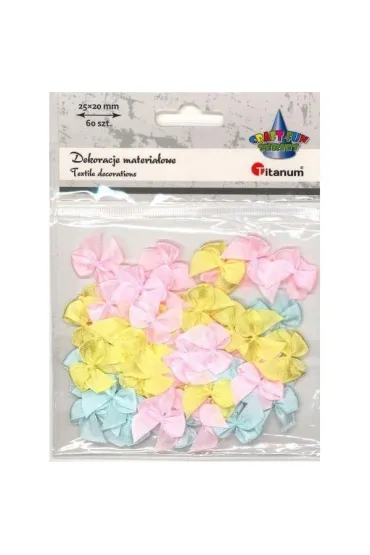 Titanum Kokardki satynowe pastelowe 25x20mm 60 szt.