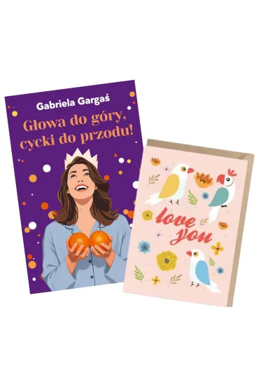 Pakiet: G�owa do g�ry, cycki do przodu!, Kartka okoliczno�ciowa Papu�ki, eko koperta K029