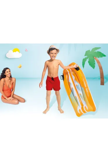 Intex Deska do p�ywania dmuchana z uchwytami dla dzieci 58165 ORANGE
