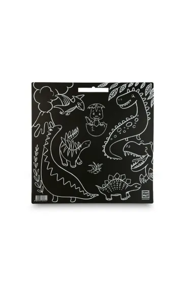 Funny Mat Black - Dinozaury + kreda. Mata do kolorowania wielokrotnego u�ytku Strigo