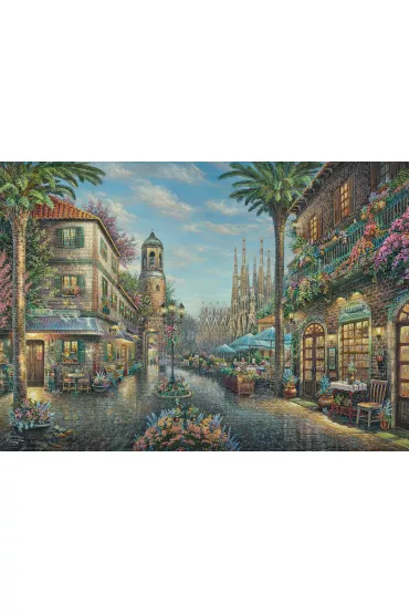 Puzzle 1000 el. PQ THOMAS KINKADE Hiszpa�ska uliczka Schmidt - Thomas  Kinkade