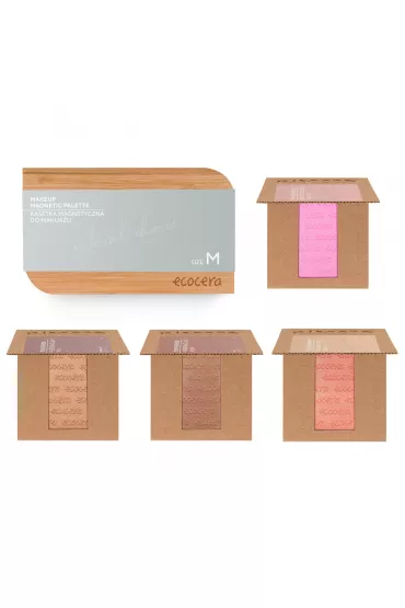 Ecocera Zestaw do konturowania twarzy w odcieniach r�u: kasetka bambusowa + wk�ady 4 x 5 g