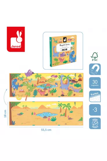 Puzzle Magnetyczna ukadanka Dinozaury Magneti'stories Janod