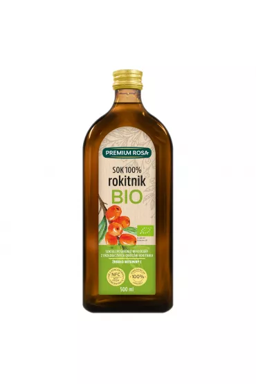 Premium Rosa Sok NFC z rokitnika 100% 500 ml Bio
