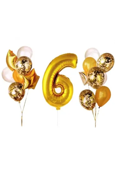 GoParty Zestaw balon�w z�otych 6