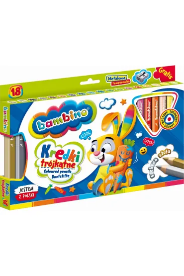 St. Majewski Kredki tr�jk�tne drewniane Bambino 18 szt.