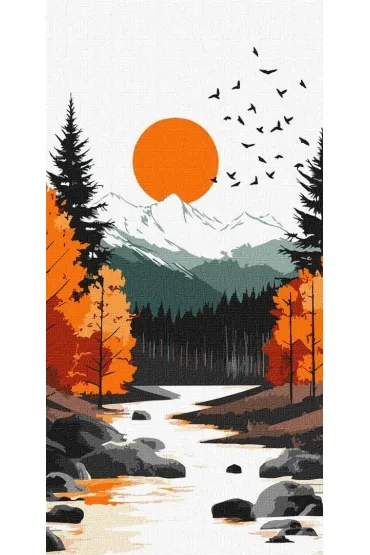 Ideyka Malowanie po numerach - ��ty ksi�yc 40x80cm