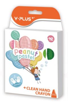 Y-Plus Kredki wiecowe Peanut Pastel 12 kolorw