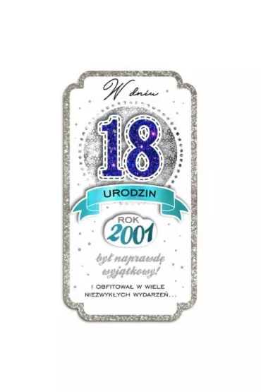 Kukartka Karnet 18 urodziny PM-092