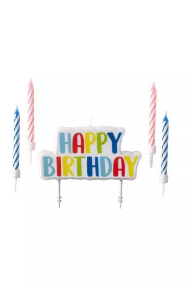 Amscan Zestaw �wieczek urodzinowych happy birthady 4 szt.
